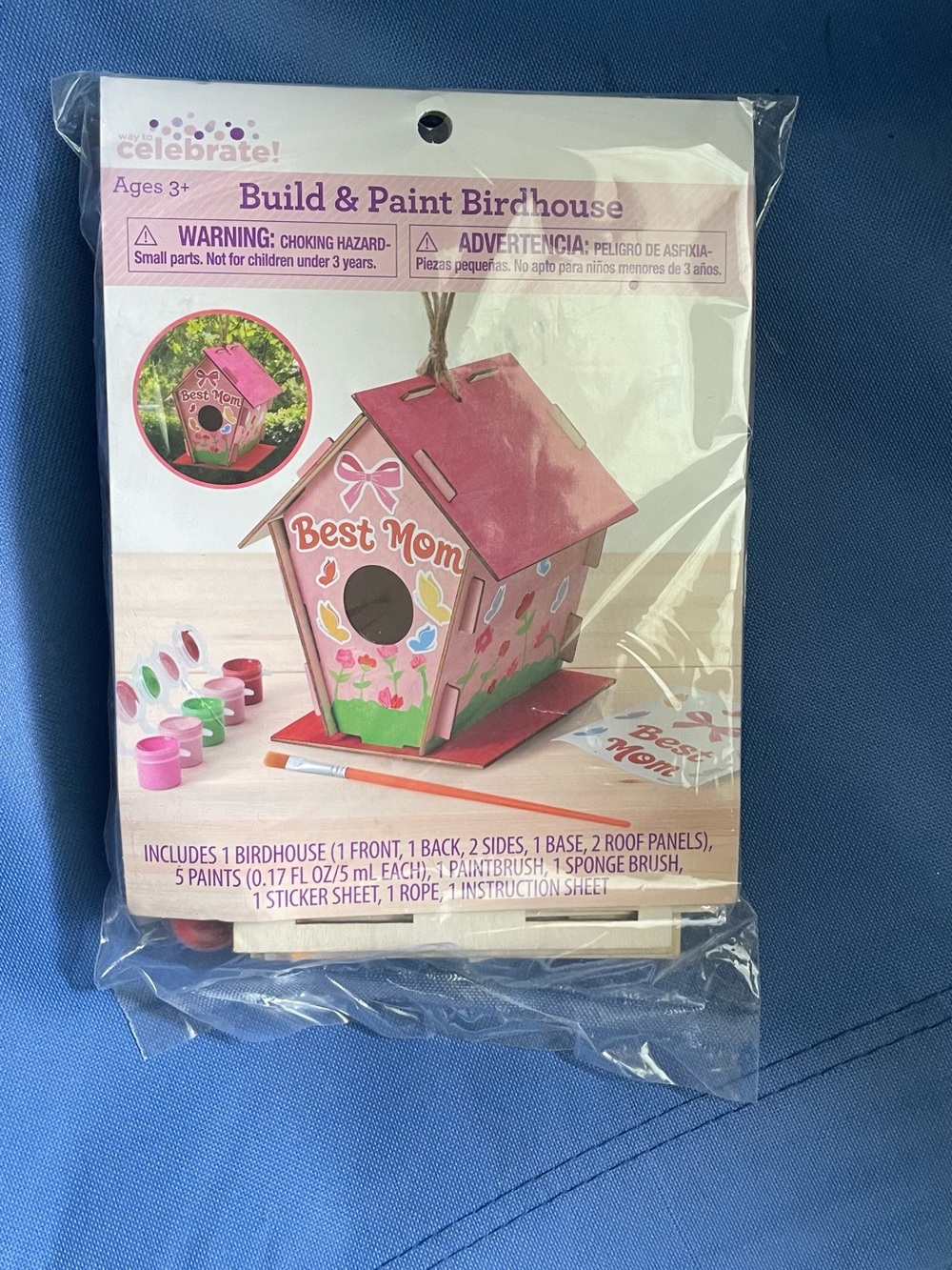 Celebrate! Build & Paint Birdhouse - Pink "Best Mom" Design